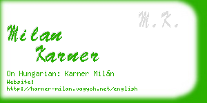 milan karner business card